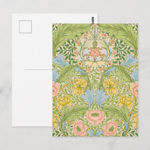 Wm Morris Myrtle Floral Art Nouveau Pastel Postcard