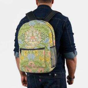 Wm Morris Myrtle Floral Art Nouveau Pastel Printed Backpack