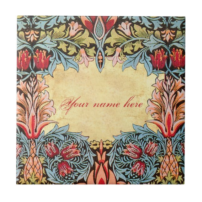Wm Morris Pre-Raphaelite Customisable Tile (Front)