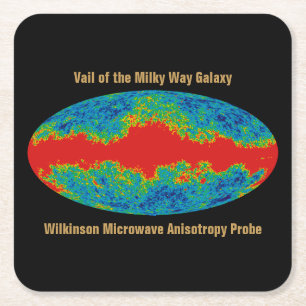 WMAP, Vail of Milky Way Galaxy Over Universe Square Paper Coaster