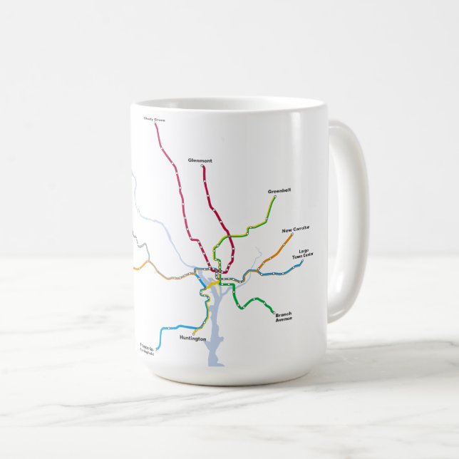 WMATA Metrorail Coffee Mug (Front Right)