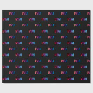 WMSA Gift Wrap Logo Bars on Black Matte, 6 ft.