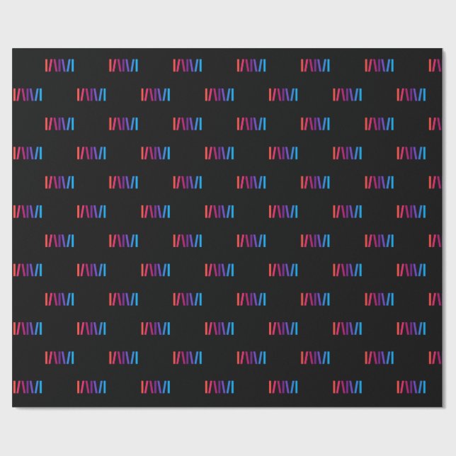 WMSA Gift Wrap Logo Bars on Black Matte, 6 ft. (Flat)