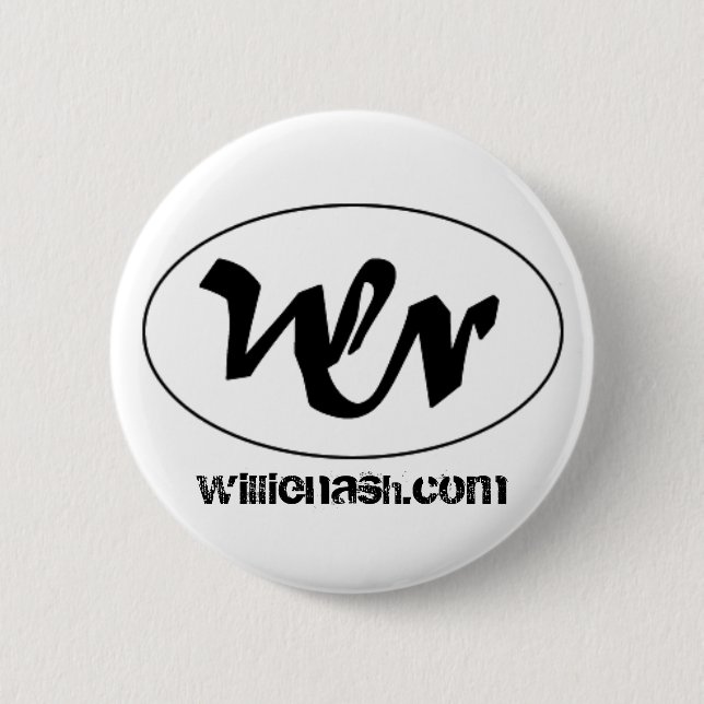 wn logo, willienash.com 6 cm round badge (Front)