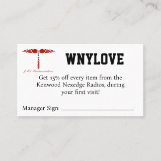 WNYLOVE Coupon Business Card