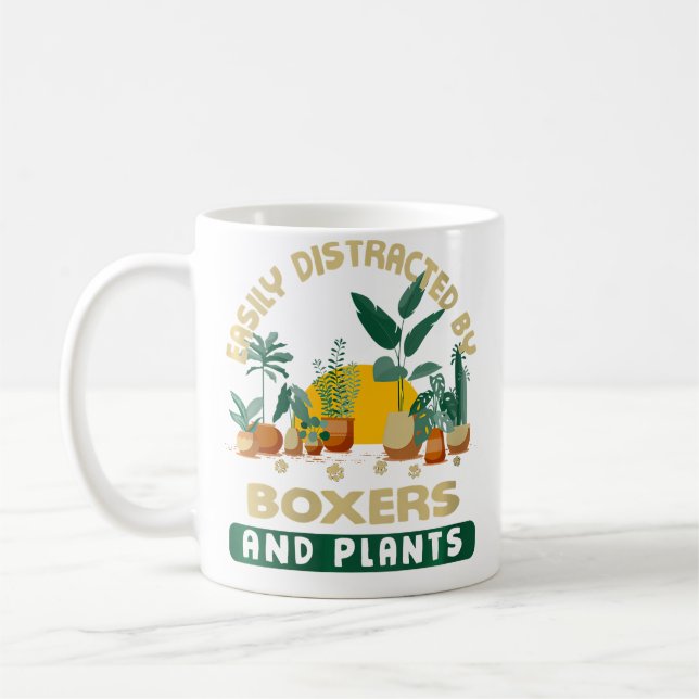Wo Easily Distracted By Boxers And Plants German B Coffee Mug (Left)