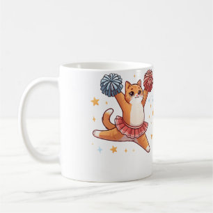 Wo Funny Cheerleading Cat Cat Cheerleading Coffee Mug