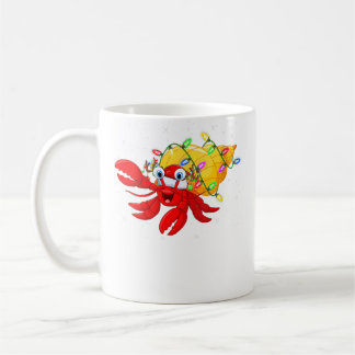 Wo Hermit Crab Lover Xmas Lighting Santa Hermit Cr Coffee Mug