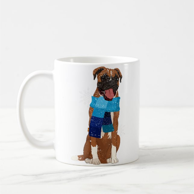 Wo Pet Animal Dog Lover Boxer Owner Snowflake Wint Coffee Mug (Left)