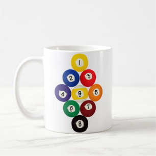 Wo Pool Player 9-Ball Rack Billiards Coffee Mug