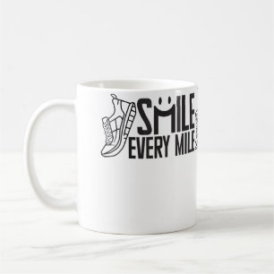 Wo Smile Every Mile Funny Running Jogging Cool Typ Coffee Mug