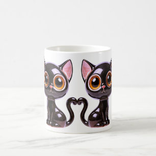 wo Stylized Black Cats Coffee Mug
