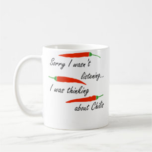 Wo Thinking About Chilis Pepper Spicy Food Coffee Mug