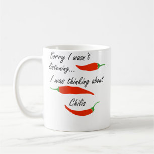 Wo Thinking About Chilis Spicy Food Pepper Coffee Mug