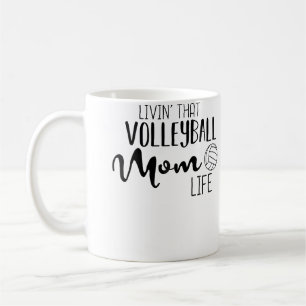 Wo Volleyball Mum Volleyball Cute Sports Mother Fa Coffee Mug