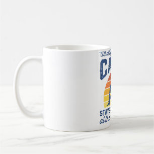 Wo What Happens At The Cabin Stays Funny Camping Coffee Mug