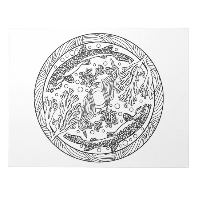 Wobbegong Carpet Shark Mandala Colouring Book Pad (Front)
