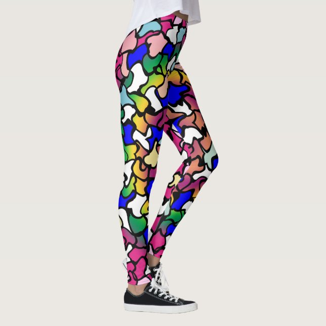 Wobbly Vibrant Tiles Leggings (Right)