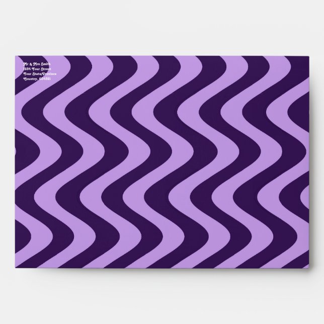 Wobbly Waves (Lilac/Violet) Envelope (Front)