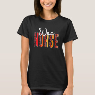 Woc Nurse Plaid Red Love Heart Stethoscope Rn Nurs T-Shirt