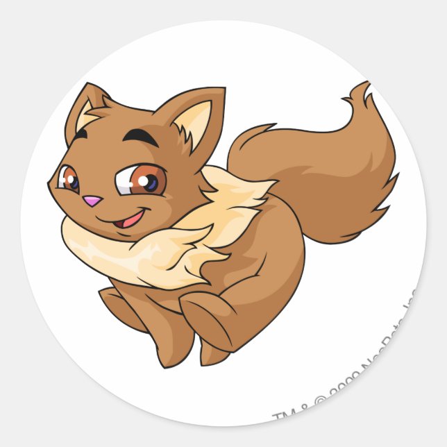 Wocky Brown Classic Round Sticker (Front)