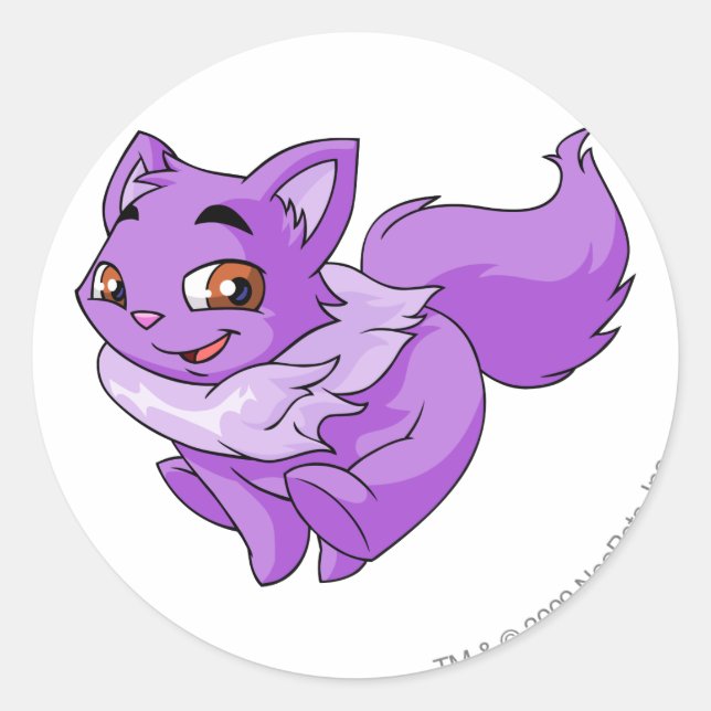 Wocky Purple Classic Round Sticker (Front)