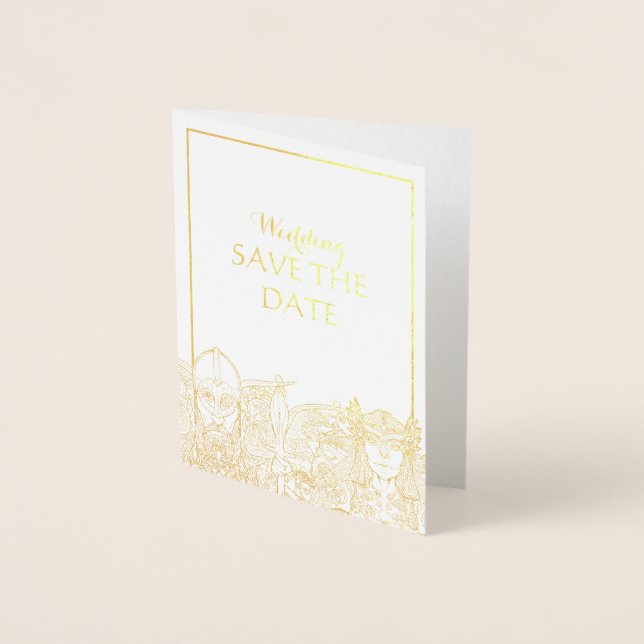 Woden & Fríge Wedding Save the Date Foil Card (Front)