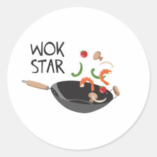 Wok Star Classic Round Sticker