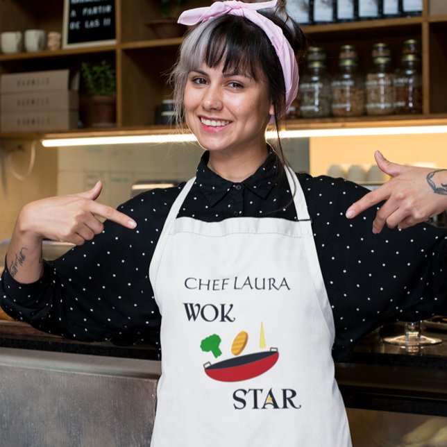 Wok Star Veggie Chef Personalised Standard Apron (Creator Uploaded)