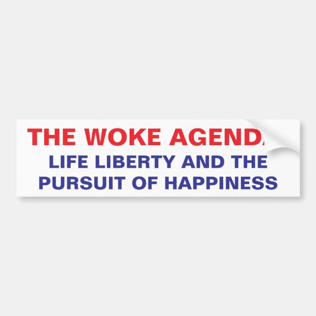 WOKE AGENDA BUMPER STICKER (Front)