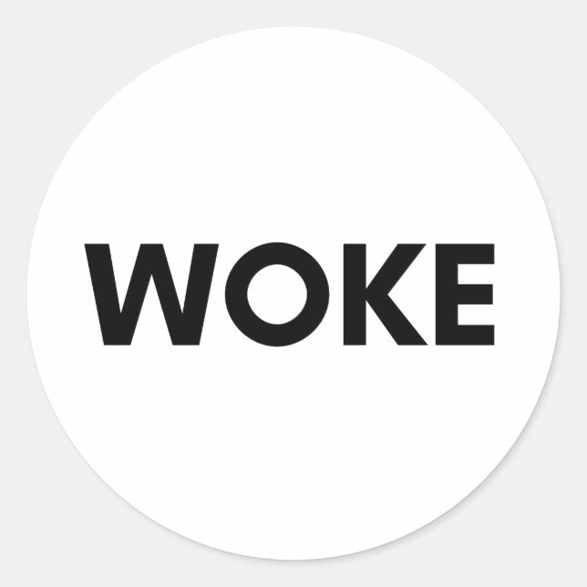 woke classic round sticker (Front)