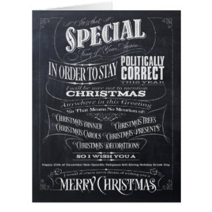 Woke Politically Correct Chalkboard Christmas - I