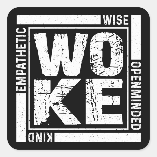 Woke Square Sticker (Front)