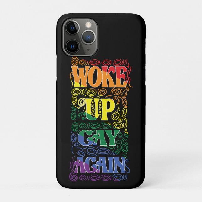 Woke Up Gay Again – Funny LGBTQ+ Pride Design Case-Mate iPhone Case (Back)