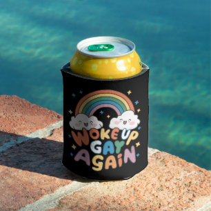 Woke Up Gay Again LGBT Pride Month Groovy  Can Cooler