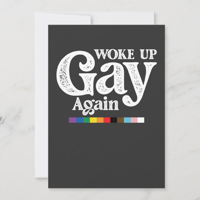 Woke Up Gay Again Support LGBT Pride Invitation (Front)
