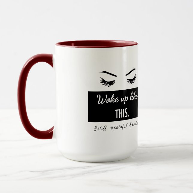 Woke Up Like This eyelashes mug in 5 colours (Left)