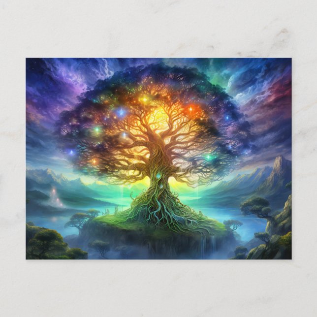 Wold tree Yggdrasil of northern viking mythology Postcard (Front)