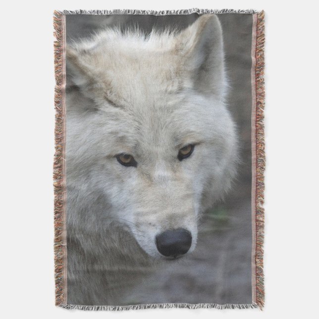 Wolf 001 throw blanket (Front Vertical)