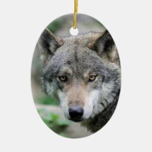 Wolf_011 Ceramic Tree Decoration