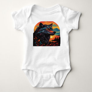 Wolf 09 baby bodysuit