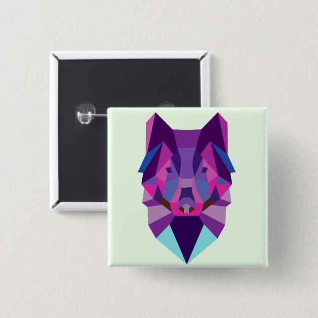 Wolf 15 Cm Square Badge (Front & Back)