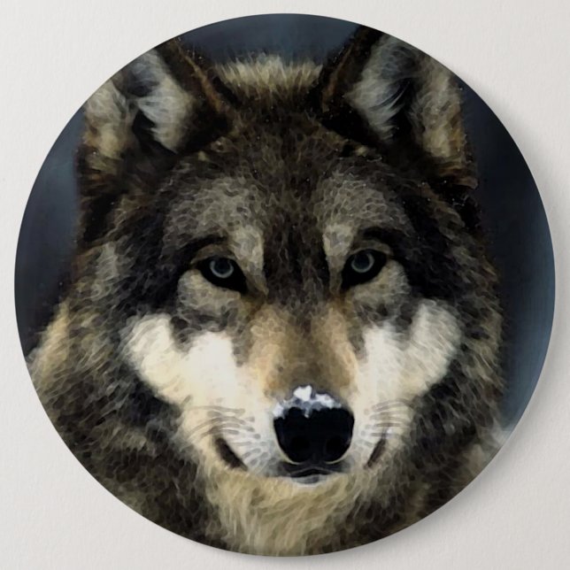 Wolf 6 Cm Round Badge (Front)