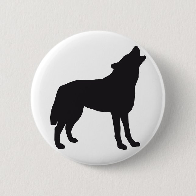 wolf 6 cm round badge (Front)