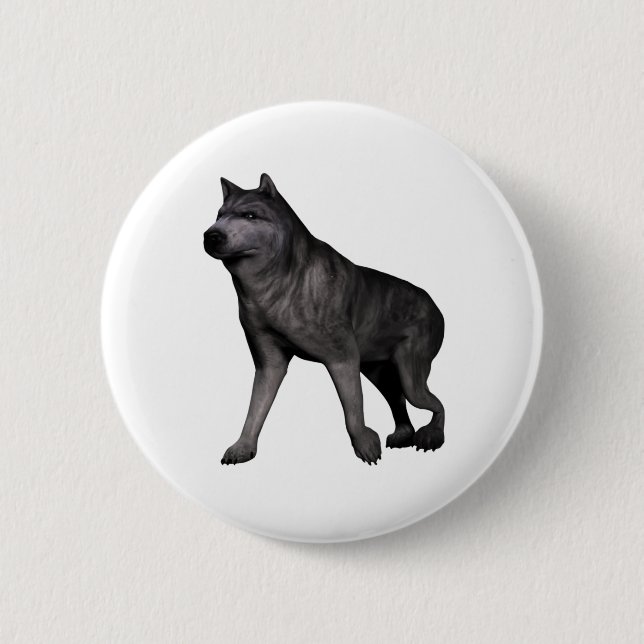 Wolf 6 Cm Round Badge (Front)