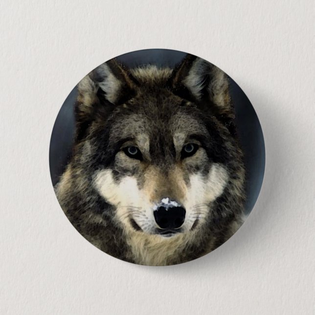 Wolf 6 Cm Round Badge (Front)