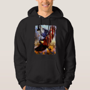 Wolf American Flag Independence Patriotic 4th Of J Hoodie