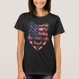 Wolf American Flag Usa 4th Of July Men Women Wolf T-Shirt