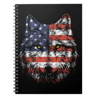 Wolf American Flag USA Apparel Notebook