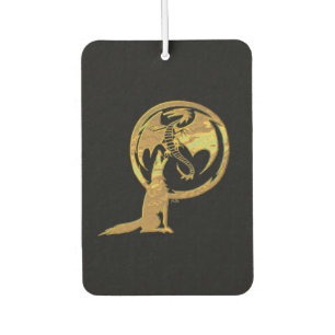 Wolf and Dragon gold black car air freshener